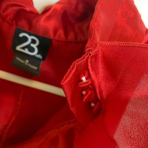 23rd St. Womens S Red Sleeveless Blouse Top Shirt - Picture 3 of 5